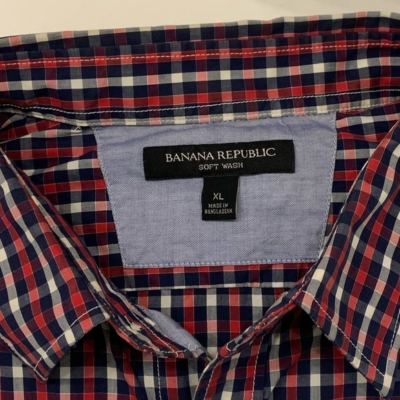 Banana Republic Mens Plaid Long Sleeve Shirt (XL) - Picture 5 of 8